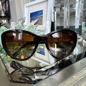 Chanel Brown Cat-Eye Sunglasses with Gradient Lenses